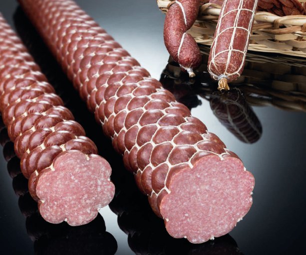 Printed fibrous casing summer sausages